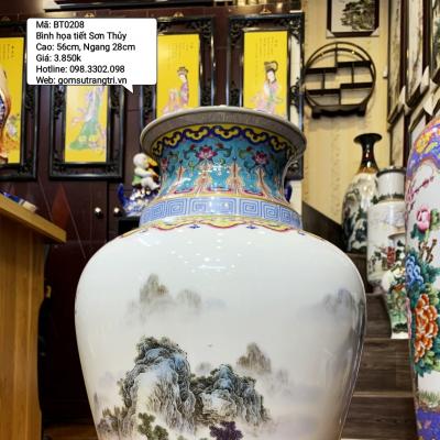Bình Sứ Xương họa tiết Sơn Thủy
